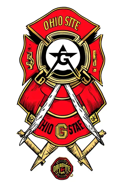 Firefighter, Masonic symbols, Ohio State University tattoo design idea