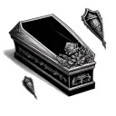 gothic coffin tattoo design idea