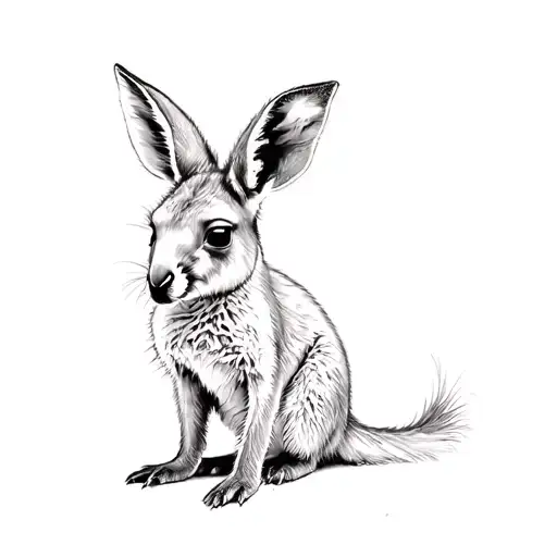 cute baby Kangaroo realistic tattoo tattoo design idea