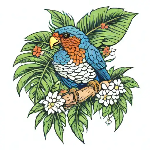 coconut lorikeet tattoo design idea