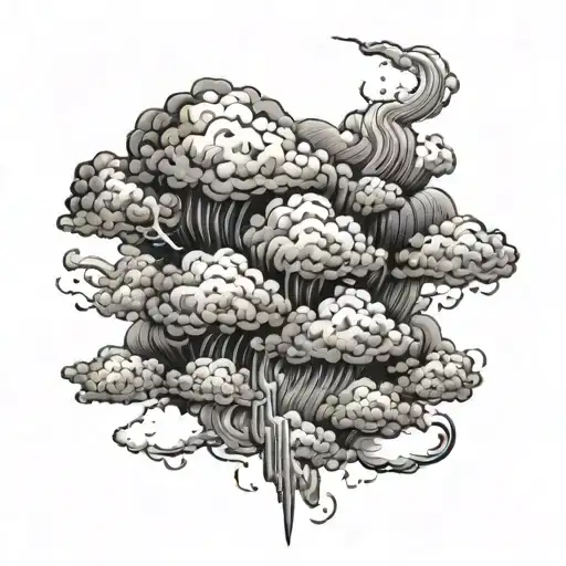 religious based storm clouds tattoo design idea