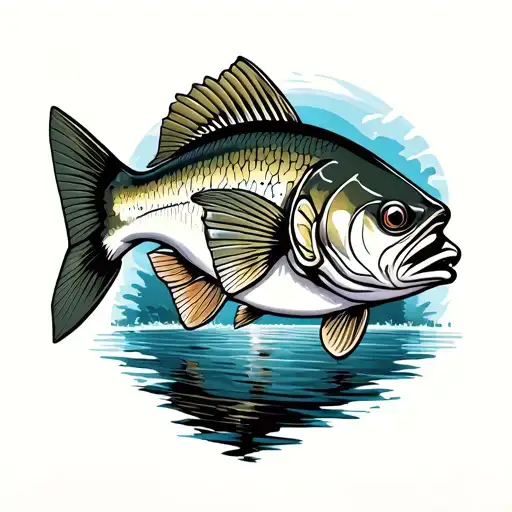 bass fishing tattoo design idea