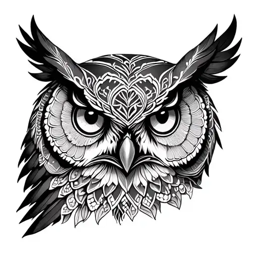 Owl Mandala tattoo design idea