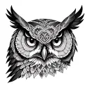 Owl Mandala tattoo design idea