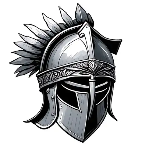 roman soldier helmet down shield showing tattoo design idea