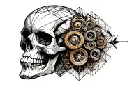 steampunk skull tattoo design idea