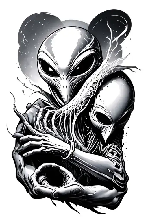 alien and rift opening up arm tattoo tattoo design idea