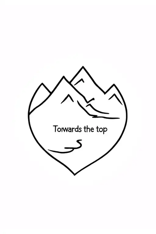"Towards the top" "Towards the top" simple mountain tattoo design idea