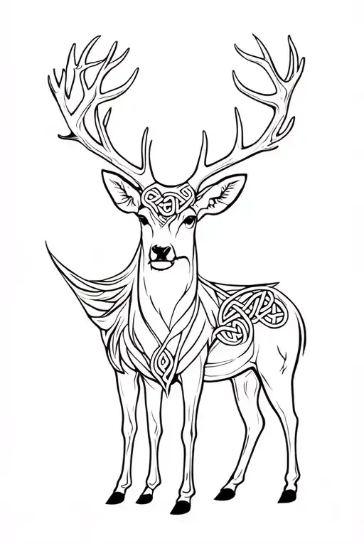 ### 12. **The White Stag**  A mystical creature in Celtic mythology, the white stag is often seen as a guide to the Oth tattoo design idea