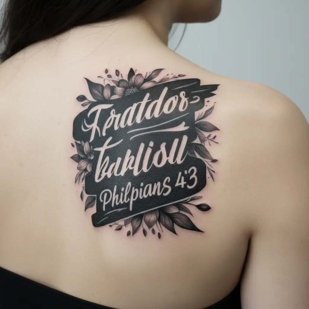 Bible verse Philippians 4:13 tattoo design idea