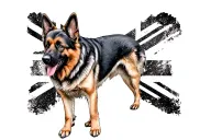 German shepherd union jack tattoo design idea