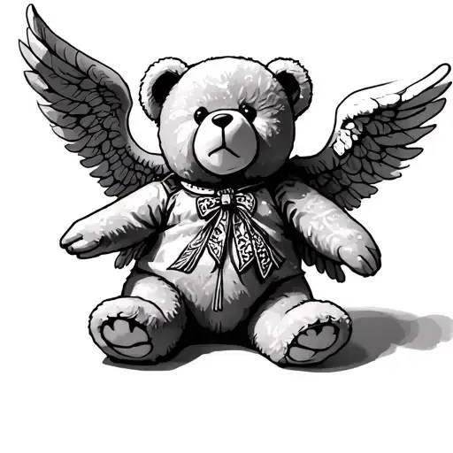 Angel Teddy Bear tattoo design idea