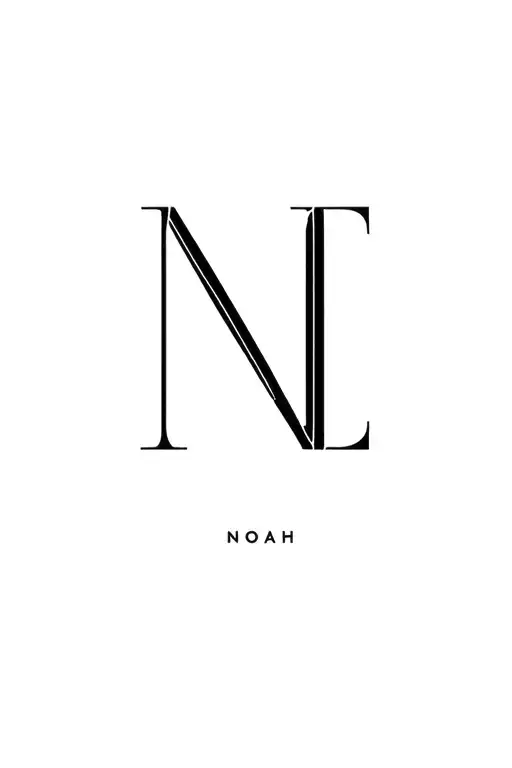 Noah alba first name monogram tattoo design idea