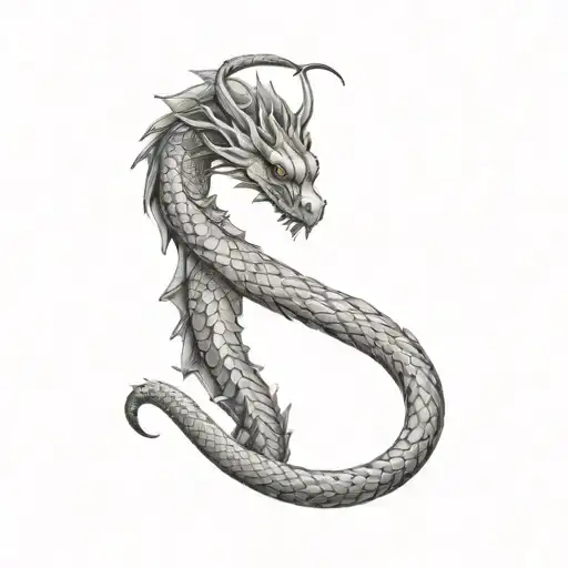 basilisk intertwining tattoo design idea