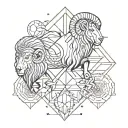 Aries, Gemini, aquarius and Leo in harmony mythology tattoo design idea