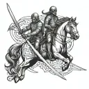 cavalry sabers crossed tattoo design idea