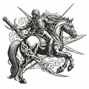 cavalry sabers crossed tattoo design idea