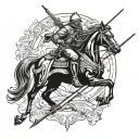cavalry sabers crossed tattoo design idea