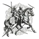 cavalry sabers crossed tattoo design idea