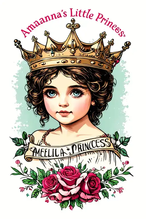 "Amelia nannas little princess" Amelia nannas little princess crown tattoo design idea