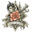 only god can judge me like tattoo design idea