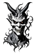 Demon face tattoo design idea