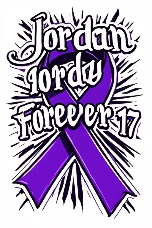 "Jordan Forever 17" purple awareness ribbon for Jordy that says forever 17 tattoo design idea
