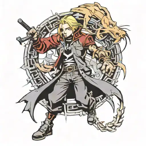 edward elric full metal alchemist tattoo design idea