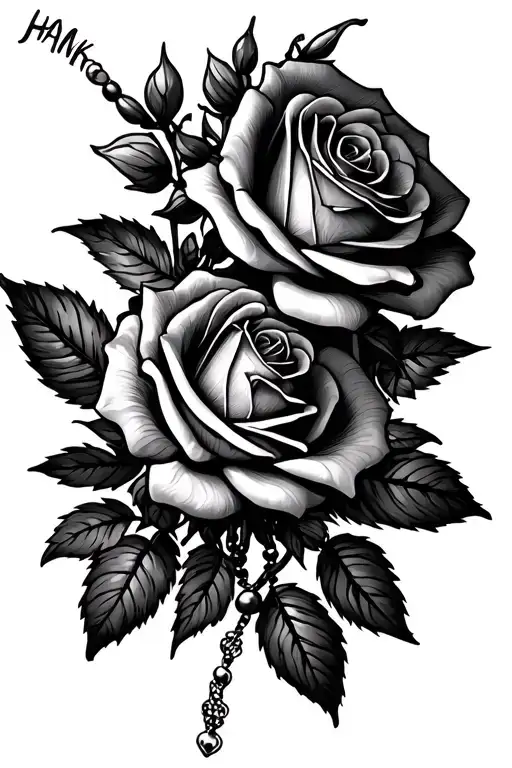 Flower thank you for the roses thank you for the thorns with a rosary tattoo design idea
