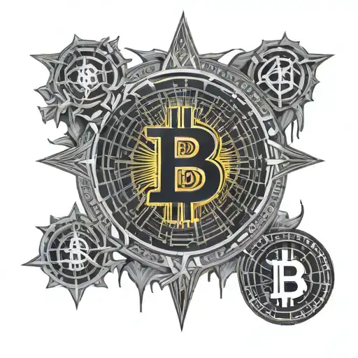 Bitcoin, Crypto, Coin, Crypto symbol, Bitcoin symbol, cryptocurrency, Pentagram, Satanic, Satanism tattoo design idea