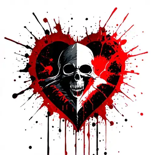 grim reaper broken heart tattoo design idea