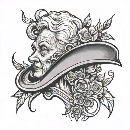 long live grandma jones sketch with hurt tattoo design idea