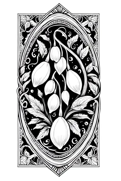 Sanskrit breath snow drop tattoo design idea