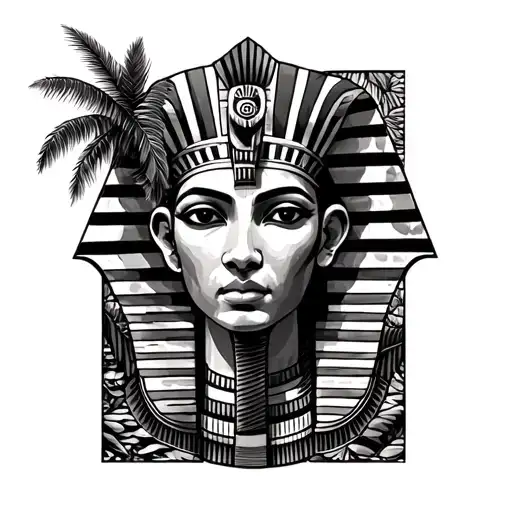 jungle and Egypt back tattoo tattoo design idea