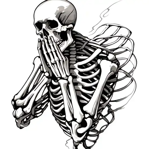 Praying Skeleton tattoo design idea