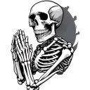 Praying Skeleton tattoo design idea