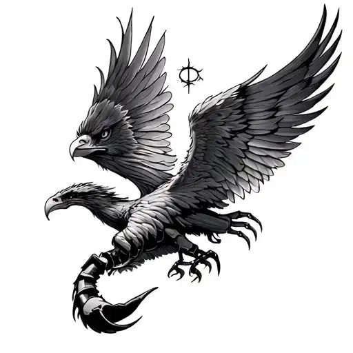 Scorpio Eagle Phoenix tattoo design idea
