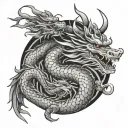 money, luck, dragon, son, family, samurai tattoo design idea