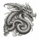 money, luck, dragon, son, family, samurai tattoo design idea
