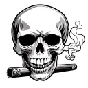 skull smoking blunt tattoo design idea