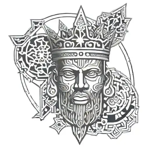 lebron crown in the middle inside hamsa hand with 627  tattoo design idea