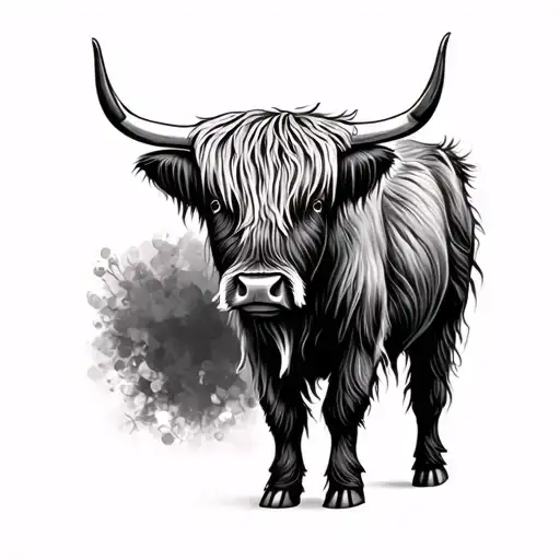 Highland Cow tattoo design idea