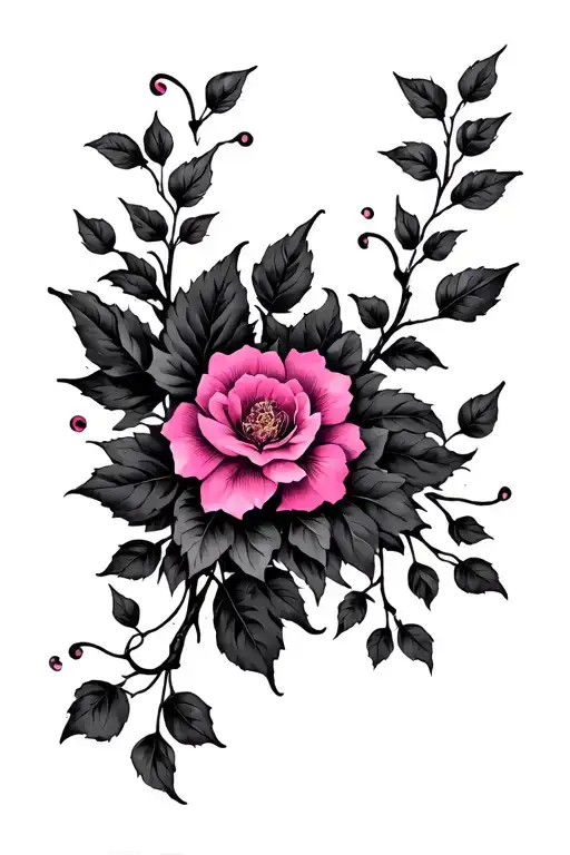 pink vine tattoo design idea