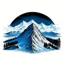 Using the lyrics of the song Landslide by Fleetwood Mac and a scene of a landslide on a mountain that resembles the Blue tattoo design idea