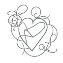 three J's and a heart shape tattoo design idea
