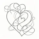 three J's and a heart shape tattoo design idea