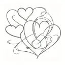 three J's and a heart shape tattoo design idea