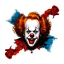 pennywise the dancing clown laughing tattoo design idea