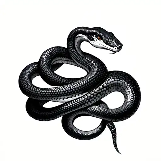 a snake wrapped around a women neck transforming tattoo design idea