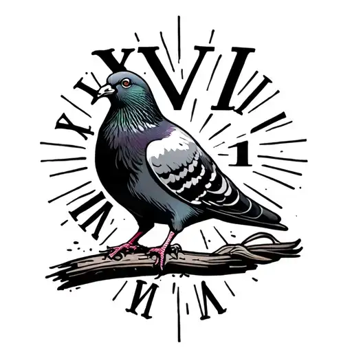 moms birthday roman numerals March 22 1982, and super small pigeon  tattoo design idea